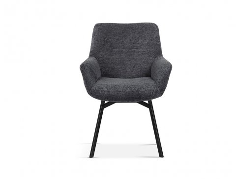 Chaise fauteuil pivotante tissu teddy gris MELINE