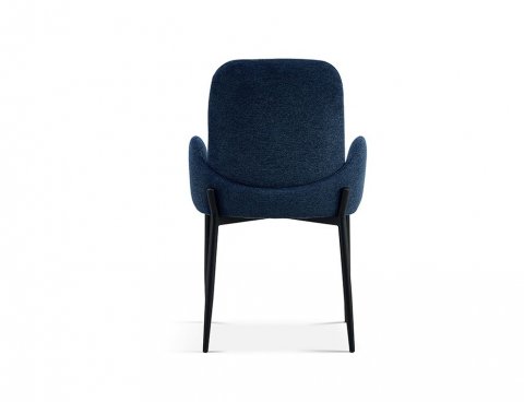 Chaise fauteuil moderne en tissu VALENTINE-Bleu