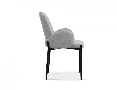 Lot de 2 chaises design tissu gris VALENTINE