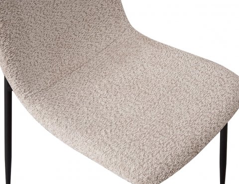 Lot de 2 chaises modernes tissu bouclé et pieds métal ASTRID