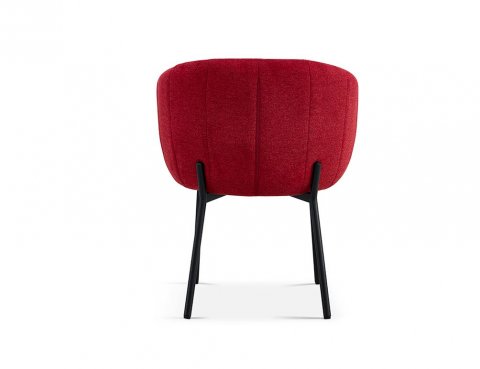Lot de 2 chaises fauteuils design matelassée tissu rouge GIA