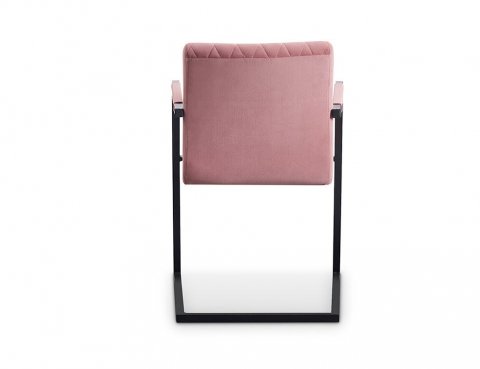 Lot de 2 chaises avec accoudoirs moderne en velours rose RIVER