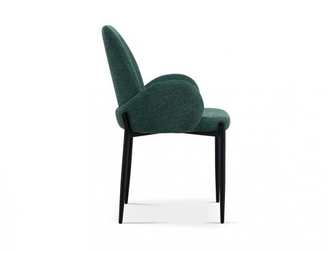 Chaise fauteuil moderne en tissu VALENTINE-Vert