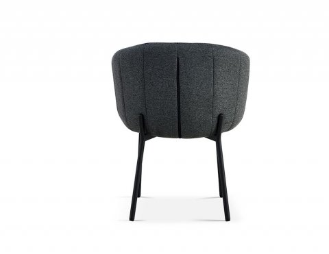 Lot de 2 chaises fauteuils design matelassée tissu gris GIA