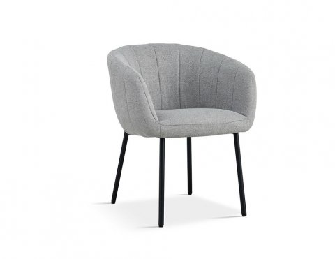 Lot de 2 chaises fauteuils design matelassée tissu gris GIA