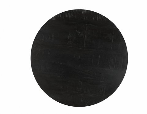 Table basse gigogne ronde bois noir moderne NOMY