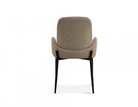 Lot de 2 Chaises design tissu taupe VALENTINE