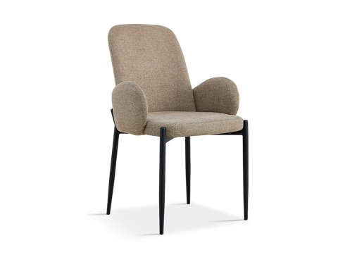 Lot de 2 Chaises design tissu taupe VALENTINE