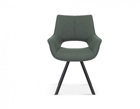 Lot de 2 chaises fauteuils moderne tissu vert AURORE