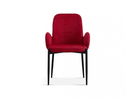 Chaise fauteuil moderne en tissu VALENTINE-Rouge