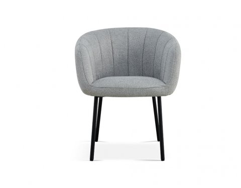 Lot de 2 chaises fauteuils design matelassée tissu gris GIA