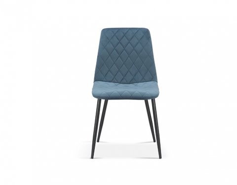 Lot de 2 chaises matelassées moderne en velours bleu LAURE