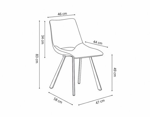 Lot de 2 chaises design velours beige JANEL