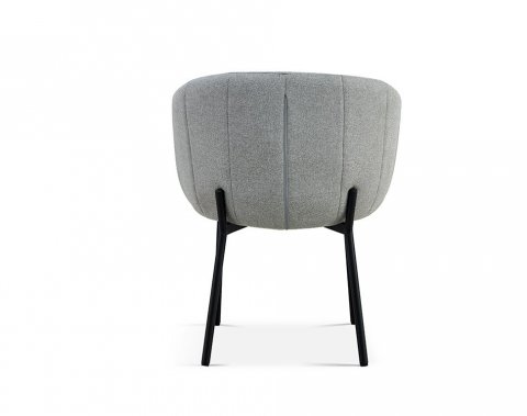Lot de 2 chaises fauteuils design matelassée tissu gris GIA