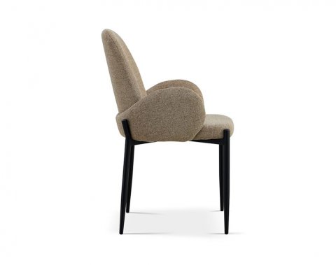 Lot de 2 Chaises design tissu taupe VALENTINE