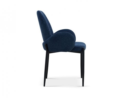 Chaise fauteuil moderne en tissu VALENTINE-Bleu