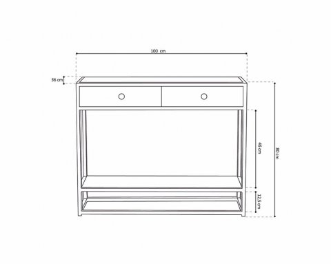 Console bois et métal style industriel 100cm JANA