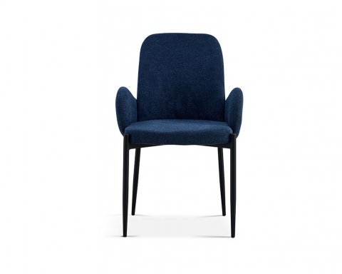 Chaise fauteuil moderne en tissu VALENTINE-Bleu