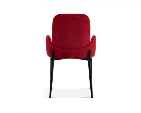 Chaise fauteuil moderne en tissu VALENTINE-Rouge