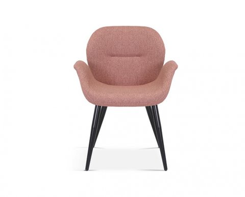 Lot de 2 chaises fauteuils en tissu rose moderne LEY