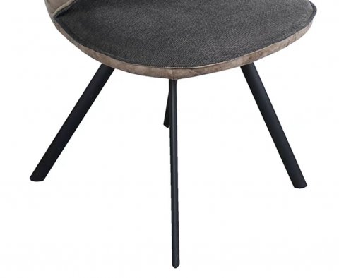 Lot de 2 chaises modernes en tissu gris et simili cuir brun GRAPHITE