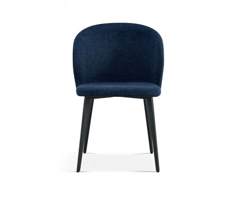 Lot de 2 chaises design en tissu bleu marine MANEL