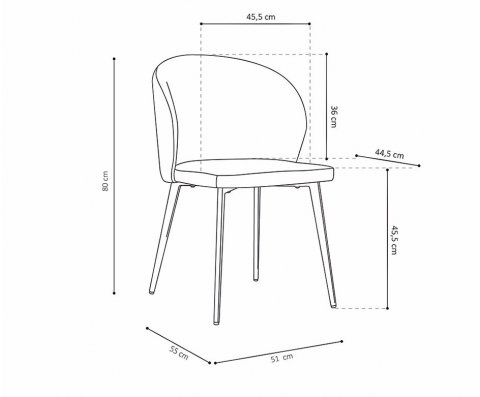 Lot de 2 chaises design tissu vert MANEL