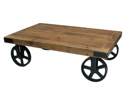 Table basse industrielle sur roulettes WHEEL