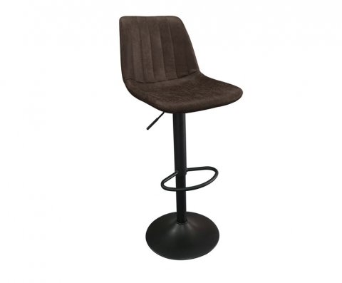 Lot de 2 Chaises de bar réglables matelassées marron LAGOS