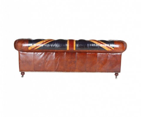 Canapé Chesterfield cuir marron  SEBASTIEN