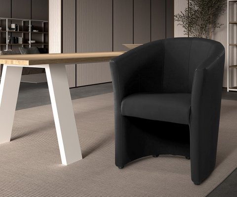 Fauteuil cabriolet PU noir design VINTIMILLE
