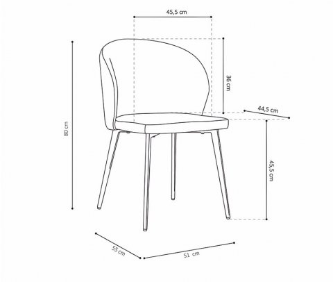 Chaise design en tissu jaune MANEL