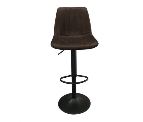 Lot de 2 Chaises de bar réglables matelassées marron LAGOS