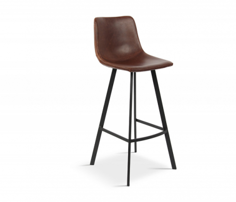 Lot de 2 Chaises de bar marron style vintage HIPSTER 78 cm 