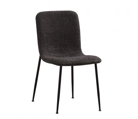 Lot de 2 chaises modernes tissu bouclé gris ASTRID