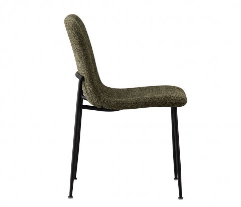 Lot de 2 chaises modernes tissu bouclé vert ASTRID