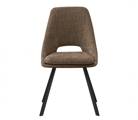Lot de 2 chaises modernes en tissu marron teddy et simili cuir SOHO