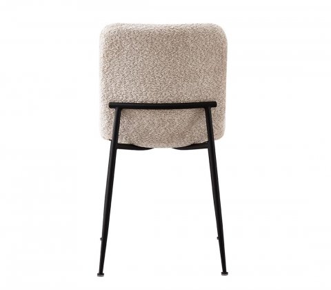 Lot de 2 chaises modernes tissu bouclé beige ASTRID