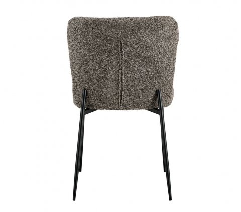 Lot de 2 chaises modernes en tissu teddy taupe ELIN