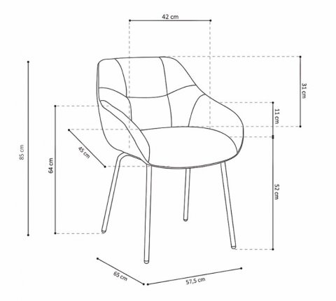 Lot de 2 Chaises capitonnées bi-matières grise EMMA