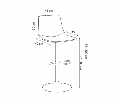 Lot de 2 chaises de bar industrielle réglable grise ORLANDO