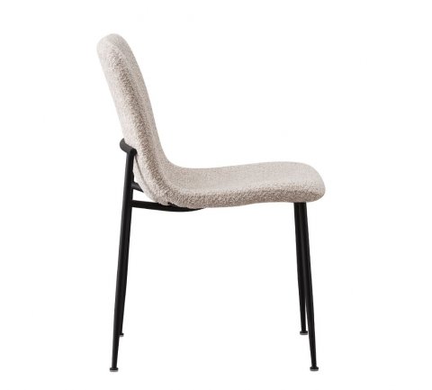 Lot de 2 chaises modernes tissu bouclé beige ASTRID