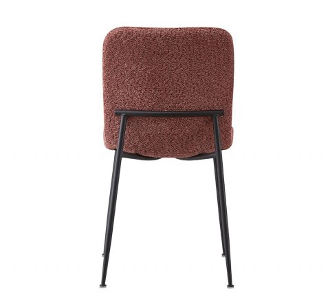Lot de 2 chaises modernes tissu bouclé rose et pieds métal ASTRID
