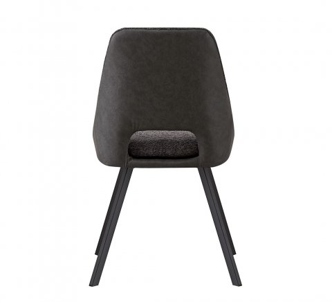 Lot de 2 chaises modernes en tissu gris teddy et simili cuir SOHO