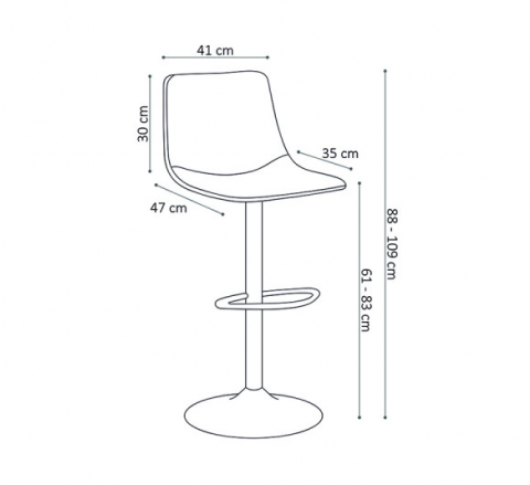 Lot de 2 chaises de bar industrielle réglable noire ORLANDO