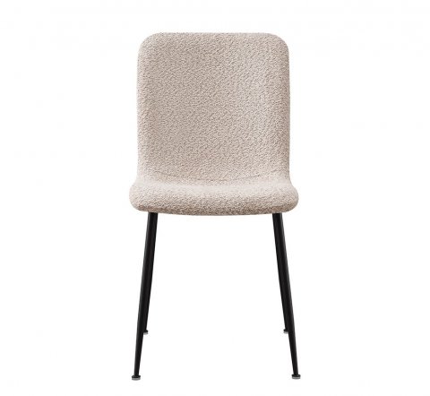 Lot de 2 chaises modernes tissu bouclé beige ASTRID