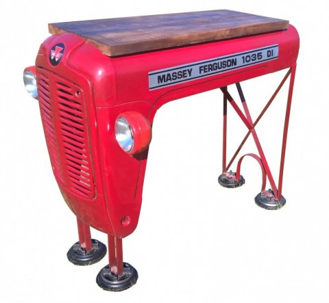 Table bar calandre tracteur style upcycling FERGIE