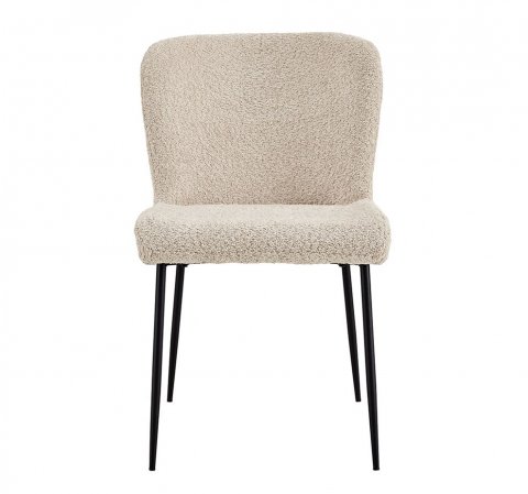 Lot de 2 chaises modernes en tissu teddy beige ELIN