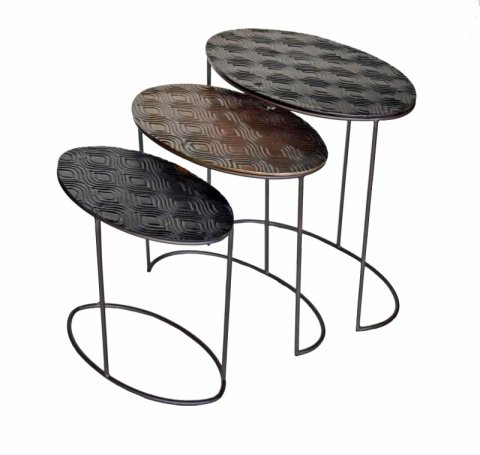 Table gigogne ovale en métal moderne KALY