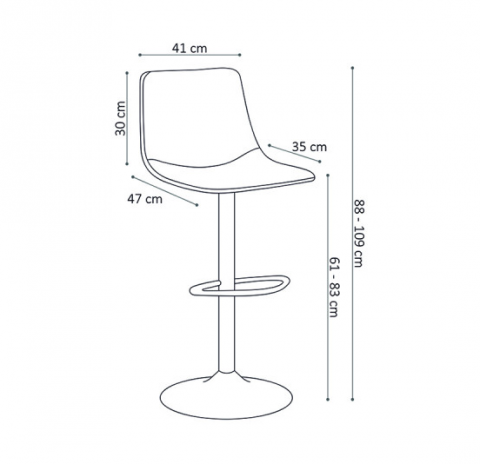 Lot de 2 chaises de bar industrielle ajustable cognac ORLANDO